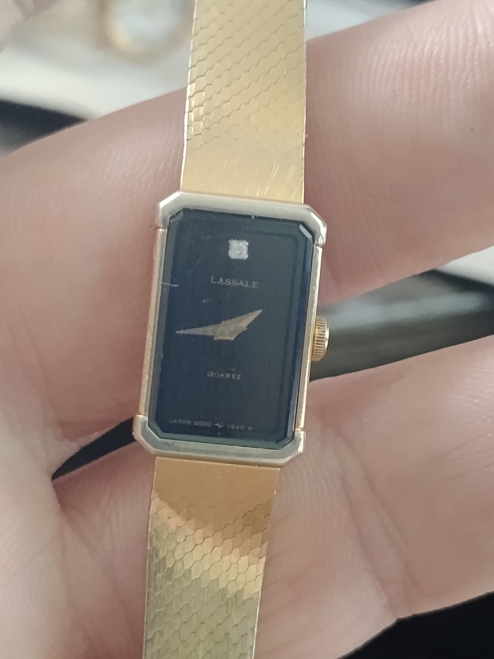 Gold-Tone Quartz Rectangular Dress Watch